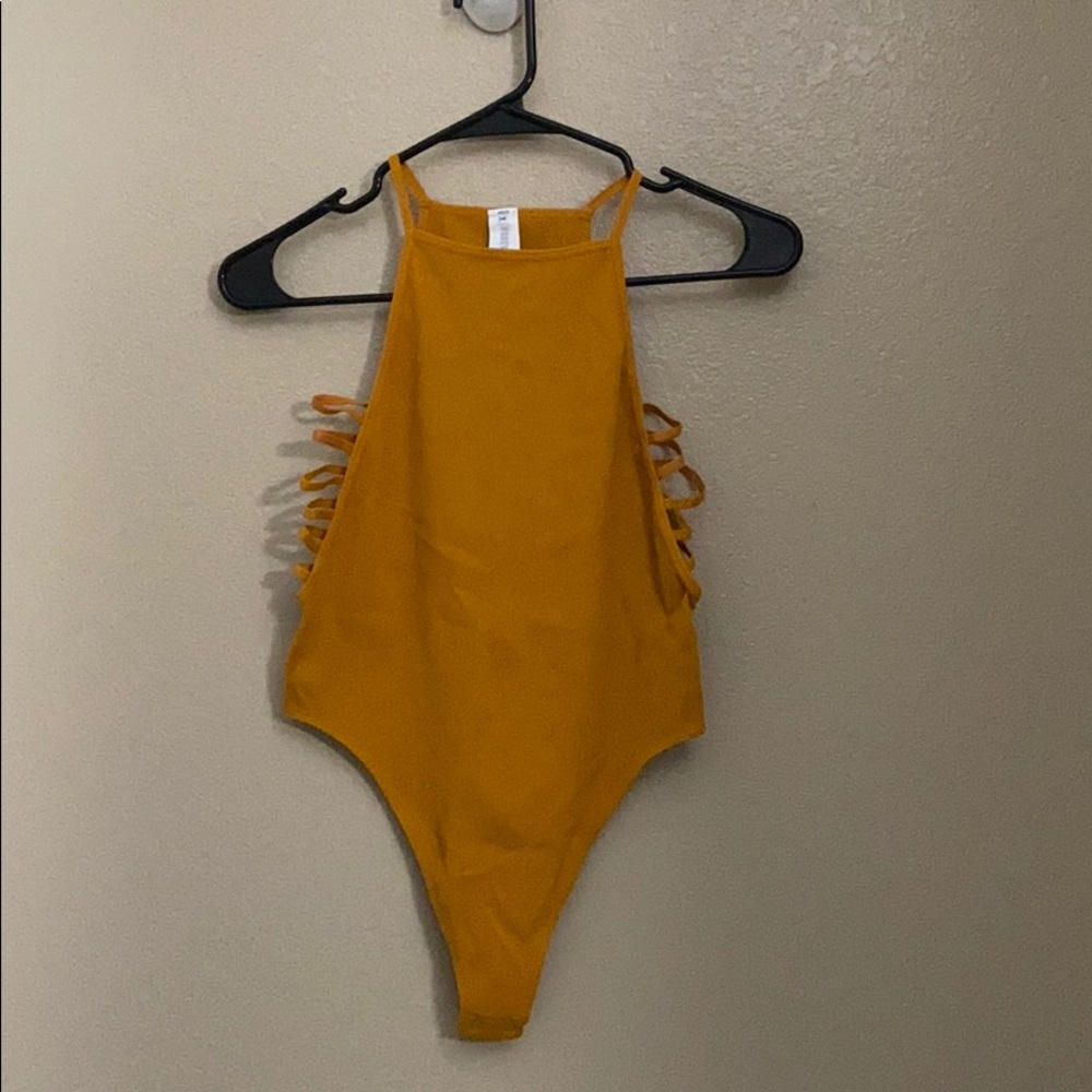 Seamless Ribbed Knit Lingerie Bodysuit- M/L